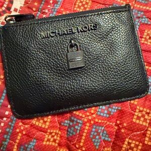 Michael Kors Black Pebbled Leather Pouch